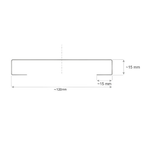 CESAR KERÍTÉSLÉC C PROFIL 12 cm FEKETE - Normál kivitel (2 oldalon festett) 125 cm hosszú